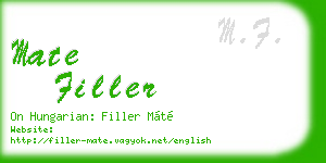 mate filler business card