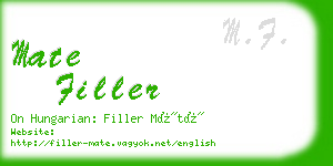 mate filler business card